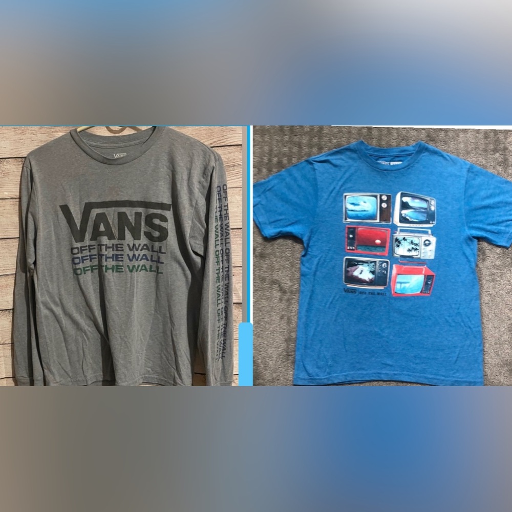 VANS longsleeve boy tee. Large. Gray
Blue short sleeve tee  large